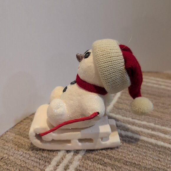 Dept Department 56 BILLY BUTTONS Snowman on Sled Figure Christmas Ornament - Picture 4 of 6